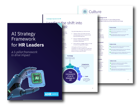 A preview of AIHR's AI Strategy for HR Leaders guide.