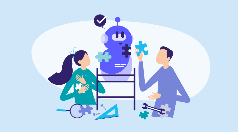 Conceptual illustration representing AI for employee experience.