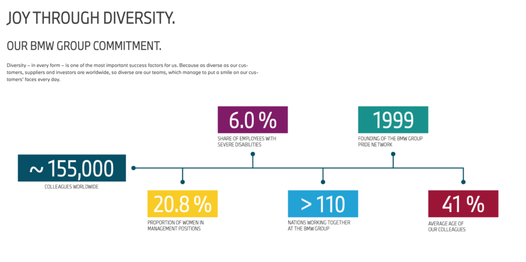 Example of BMW DEI statement.