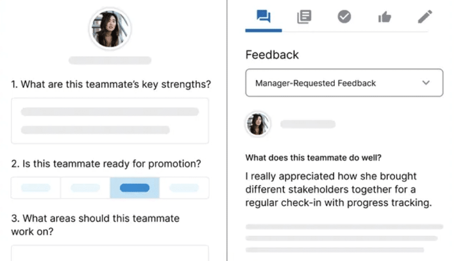 Screenshot of Culture Amp's performance mangement software's feedback function.