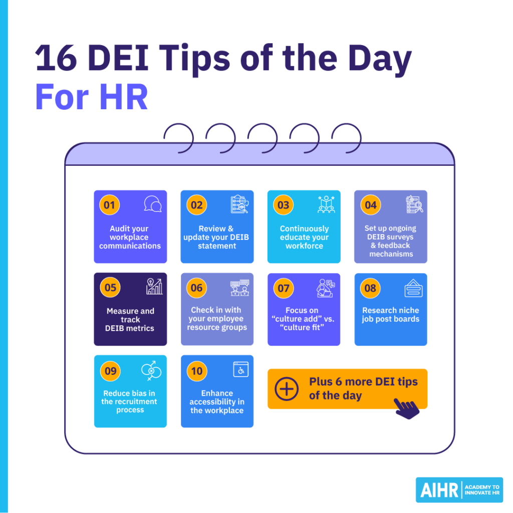 16 DEI tips of the day for HR