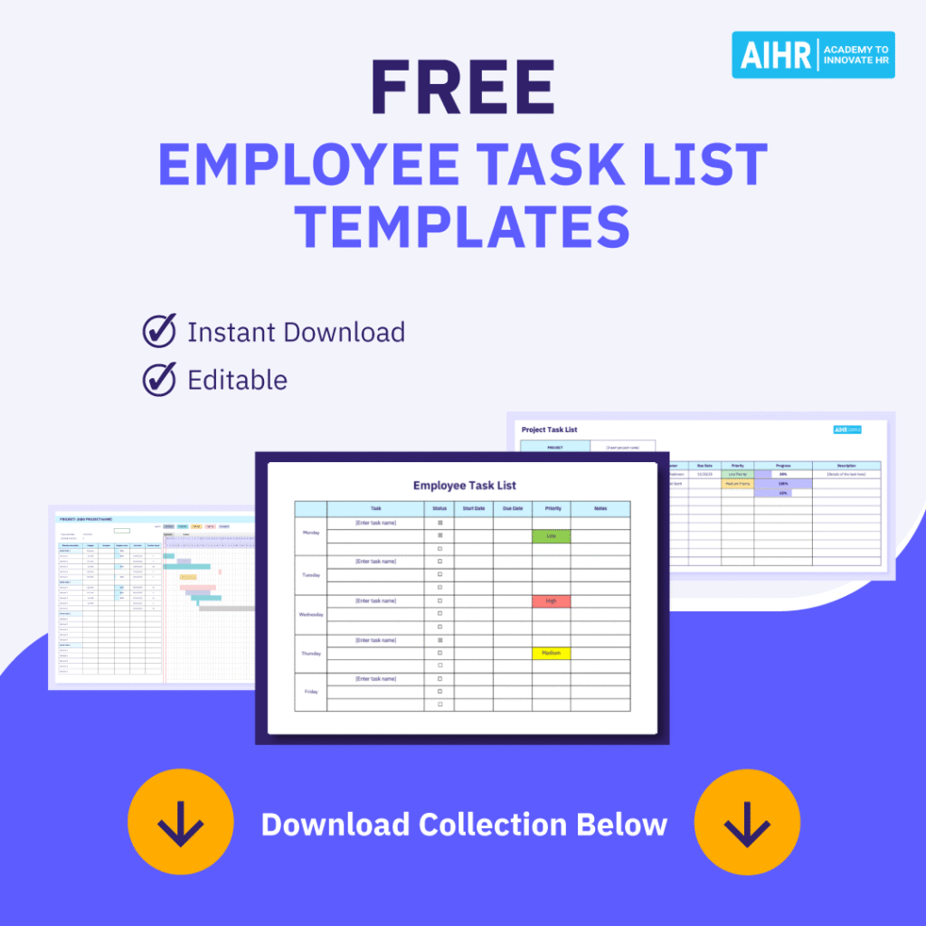 A preview of the employee task list template collection.