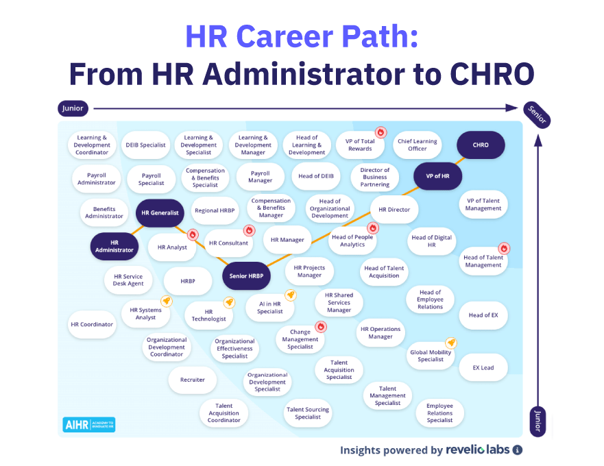 HR career path example from HR Administrator to CHRO.
