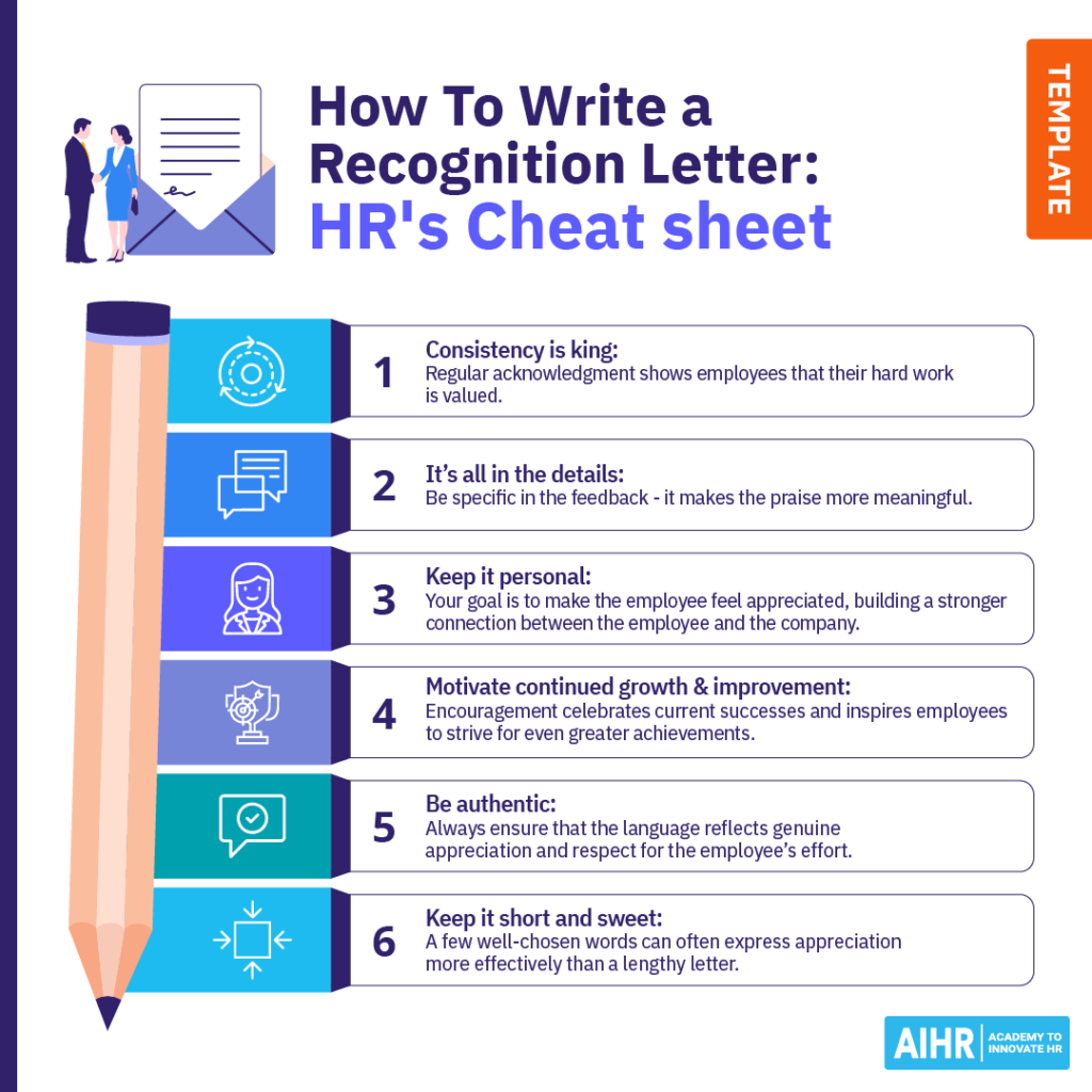 HR's cheatsheet to write a recognition letter: 6 steps.
