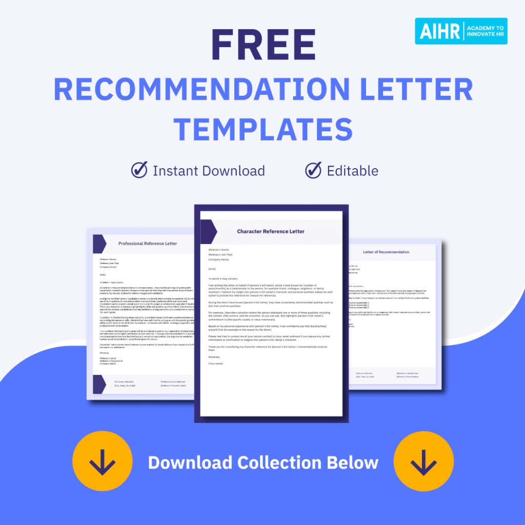 Letter of recommendation template collection.
