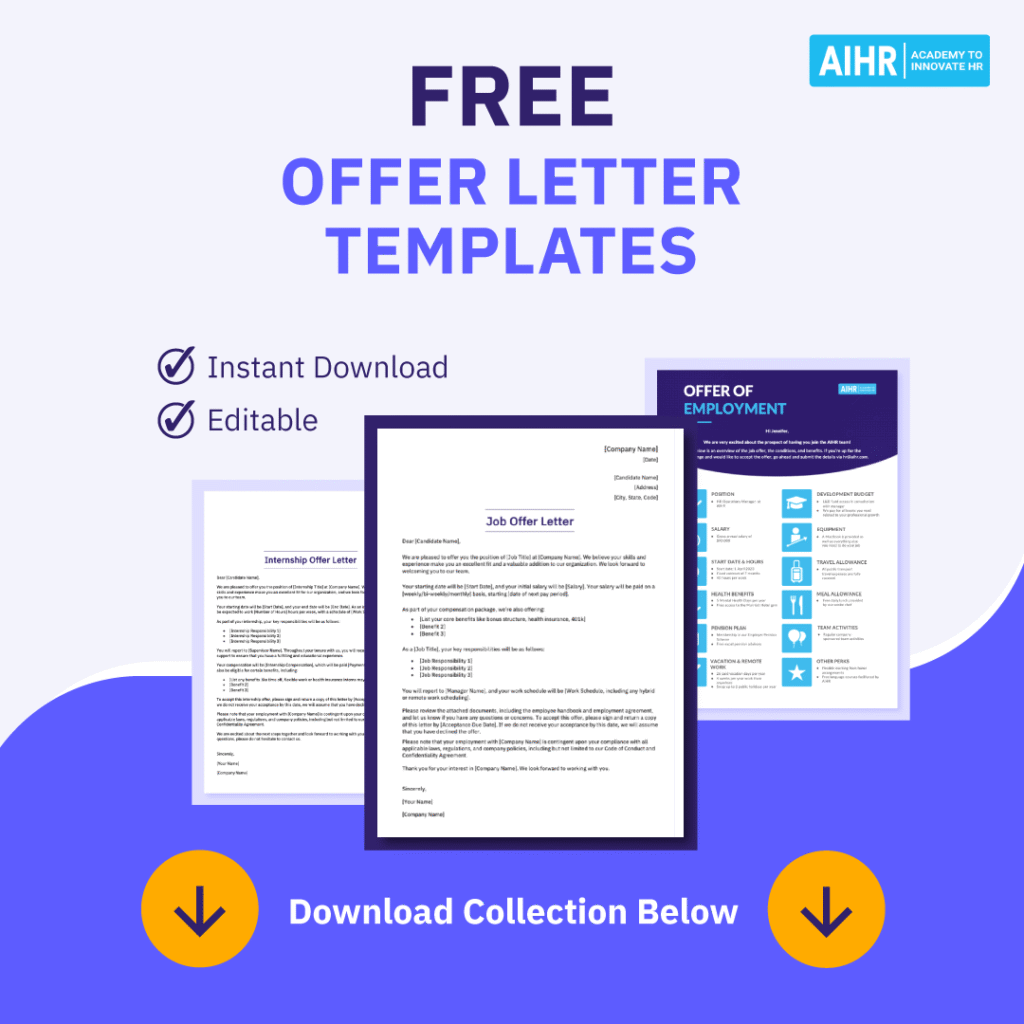 Offer letter template collection preview.