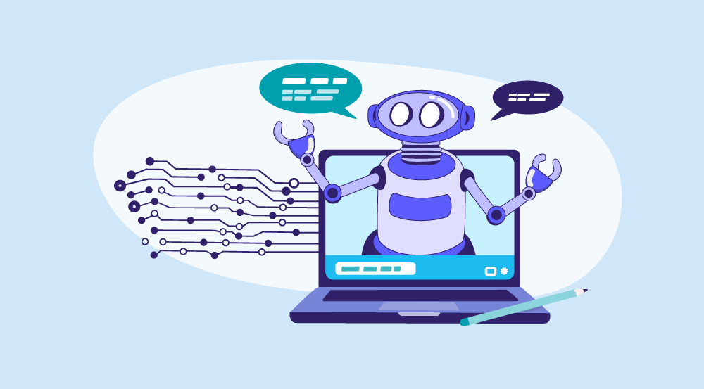 Conceptual illustration of AI prompting for HR.