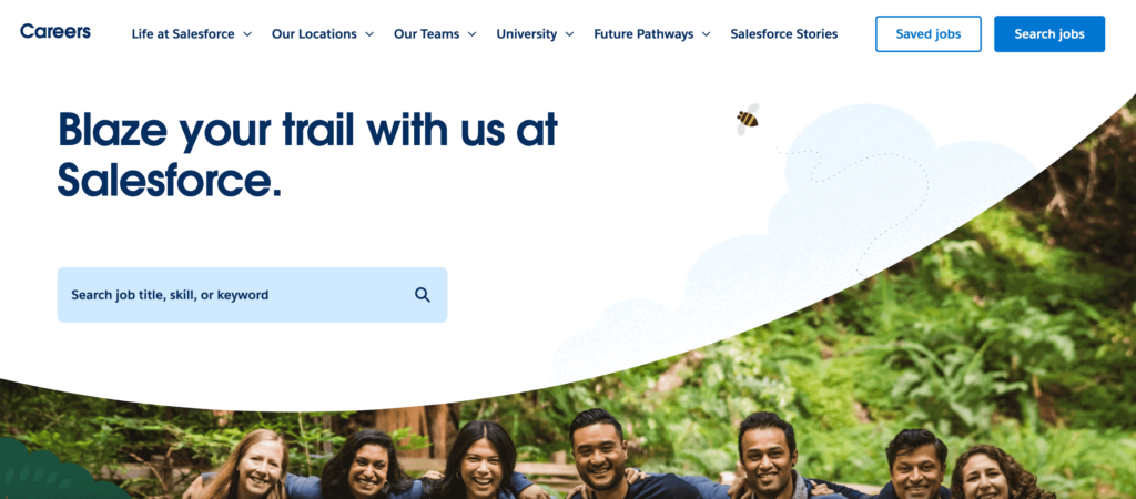 Salesforce's career page on their online website.