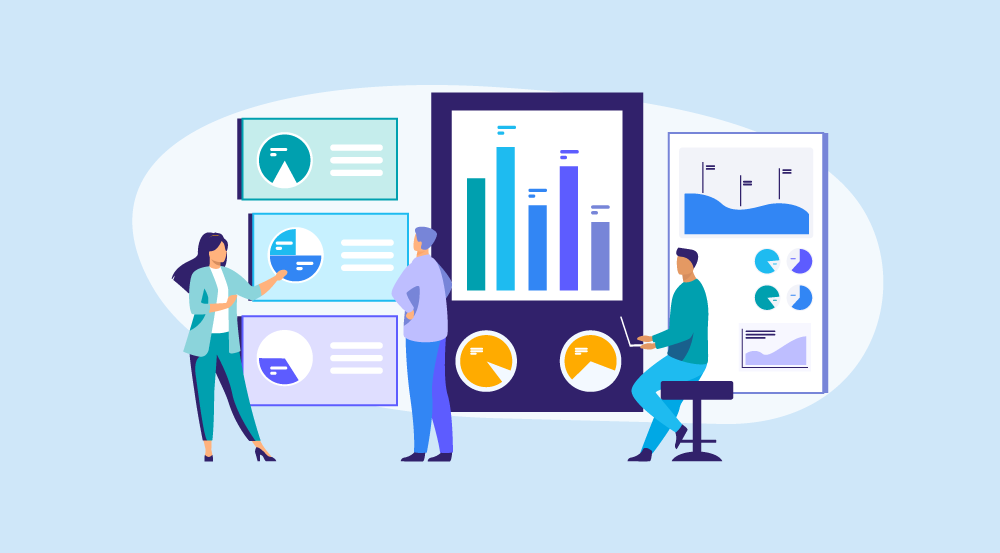 Illustrative concept depicting change management metrics to measure
