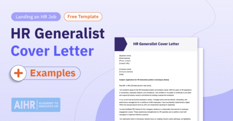 Preview of AIHR's HR Generalist cover letter template.