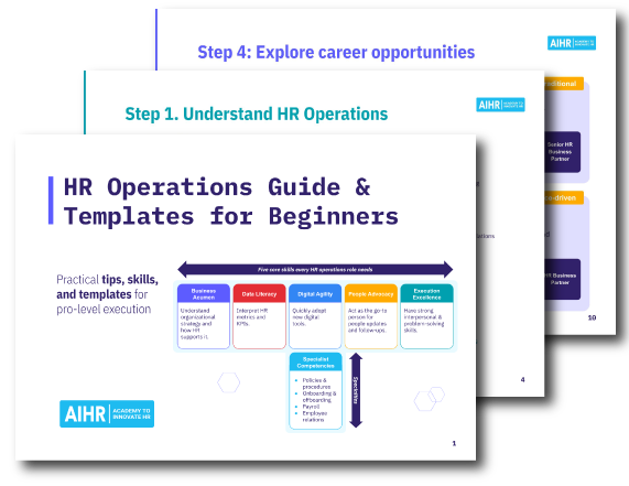 A preview of AIHR's HR Operations Guide & Templates for Beginners.
