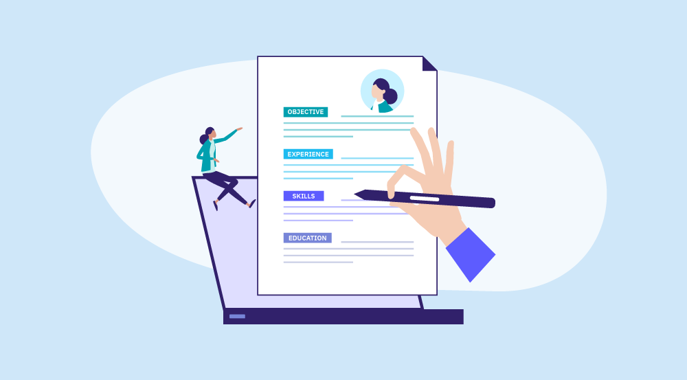A conceptual idea of a Human Resources resume objective.