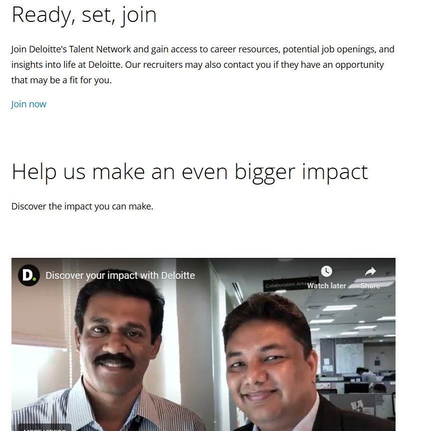 Talent pool example from Deloitte.