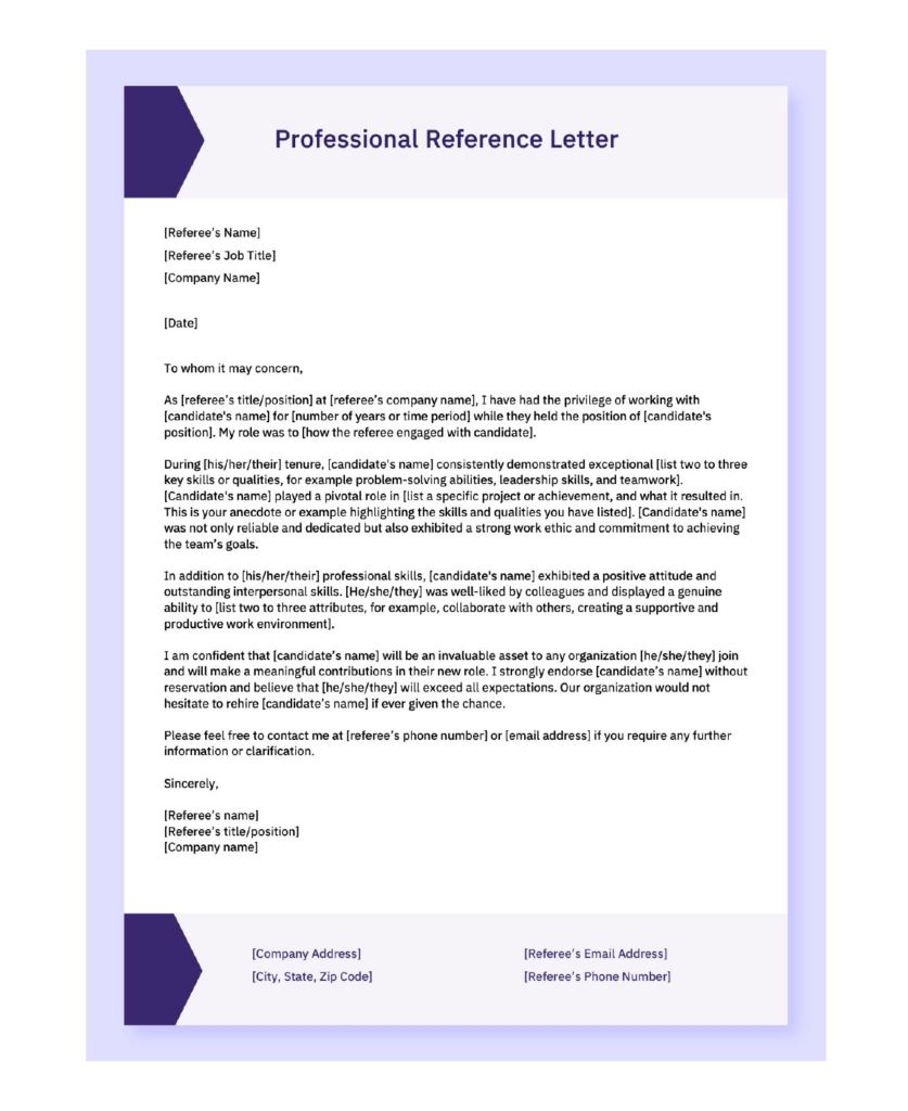 Professional Letter of Recommendation Sample
